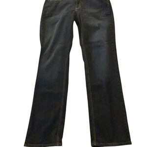 Riders by Lee Mid Rise Straight Leg Dark‎ Wash Denim Jeans Women Size 14 Long